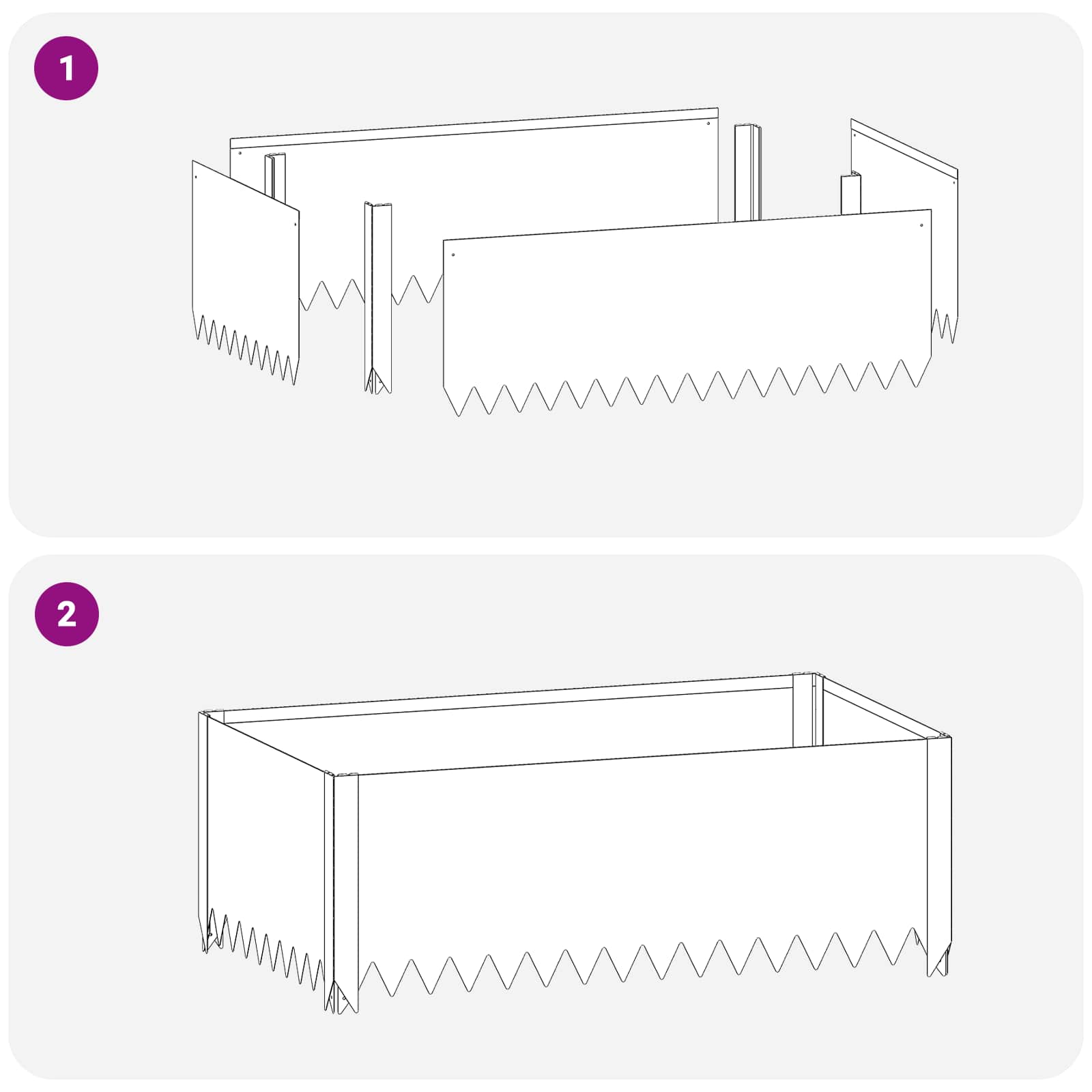 Steel Lawn Edging Panels 4pk Black | Simpledeals