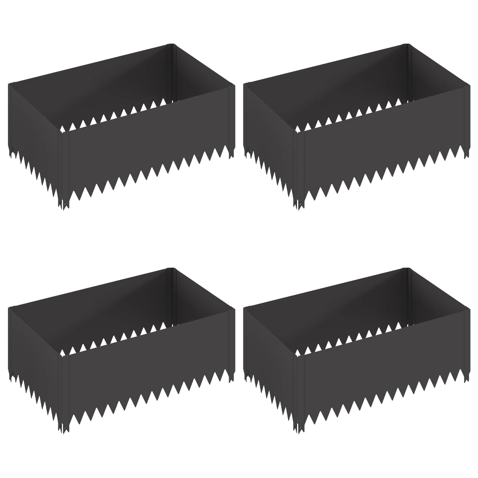 Steel Lawn Edging Panels 4pk Black | Simpledeals