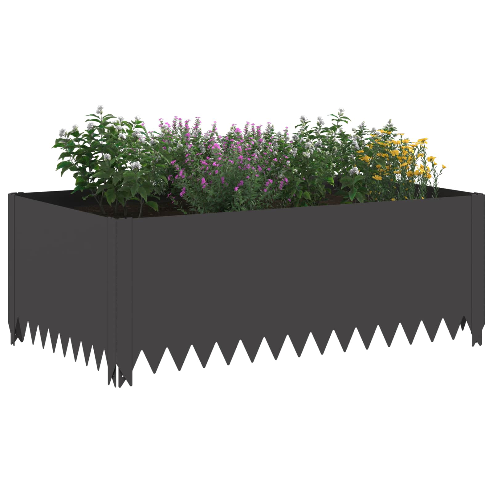 Steel Lawn Edging Panels 4pk Black | Simpledeals