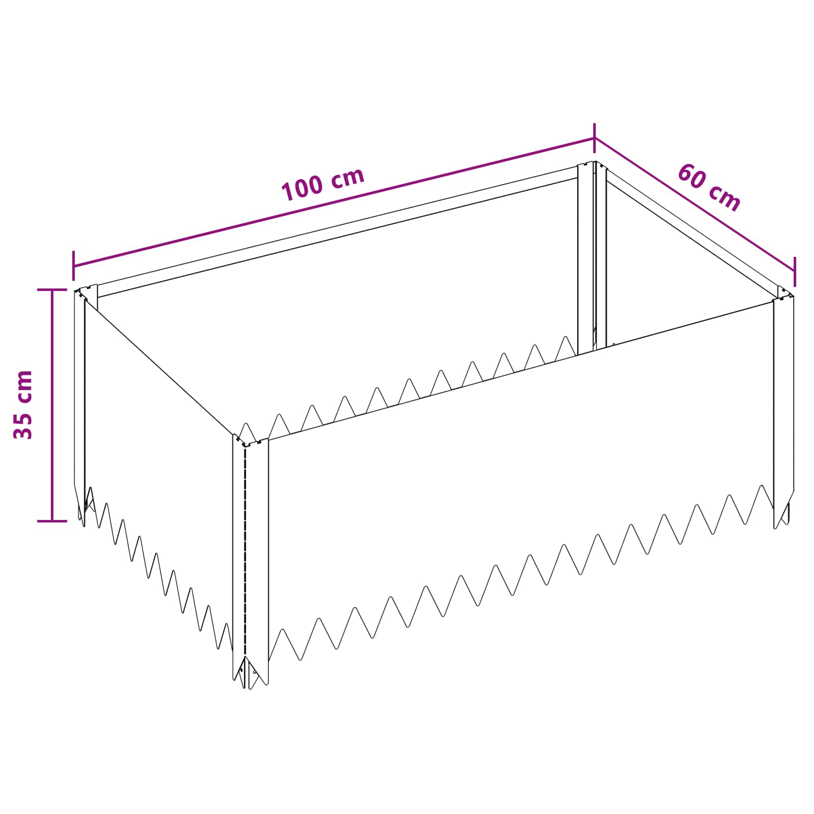 Steel Lawn Edging Panels 4pk Black | Simpledeals