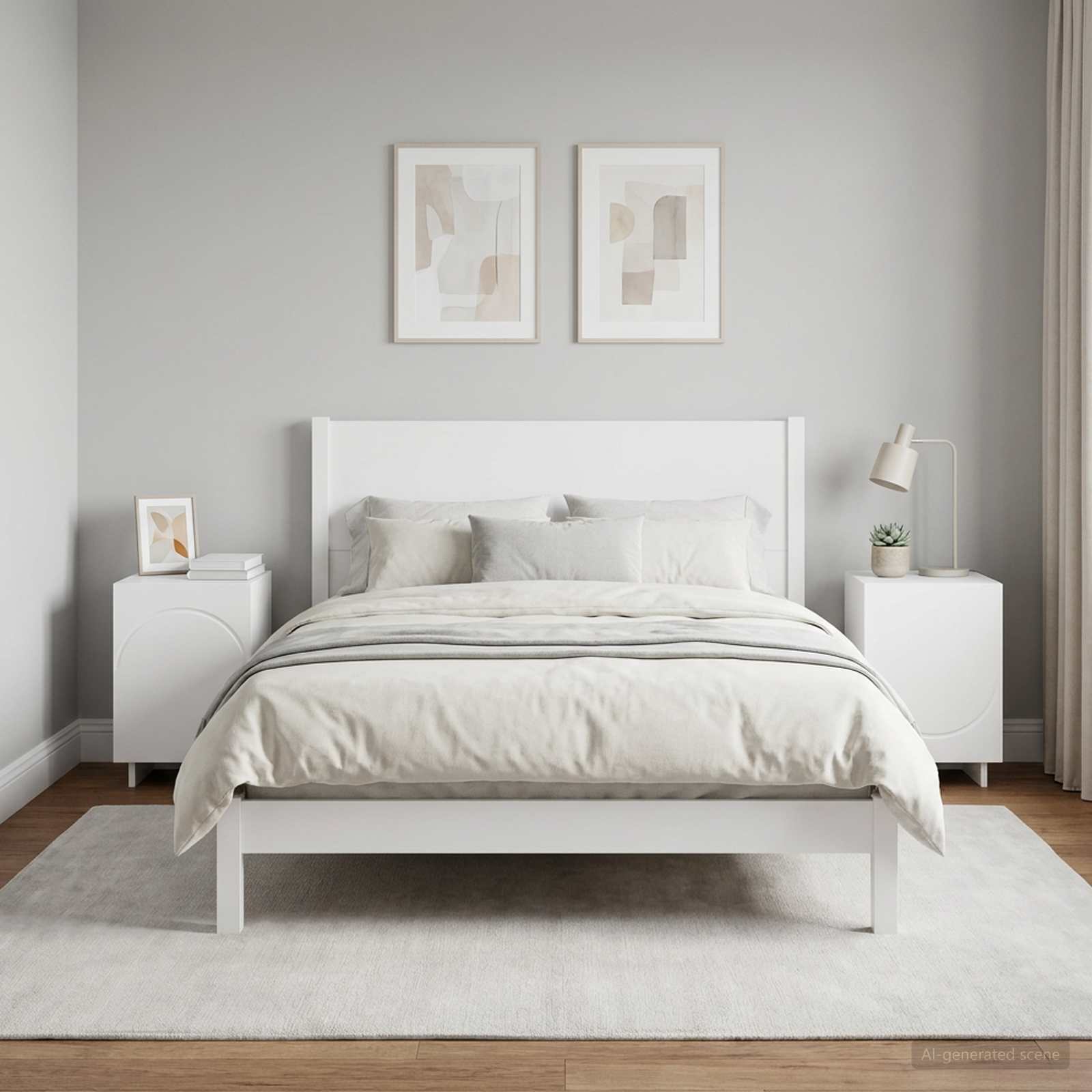 Bedside Cabinet White Engineered Wood 33.5x34.5x50cm