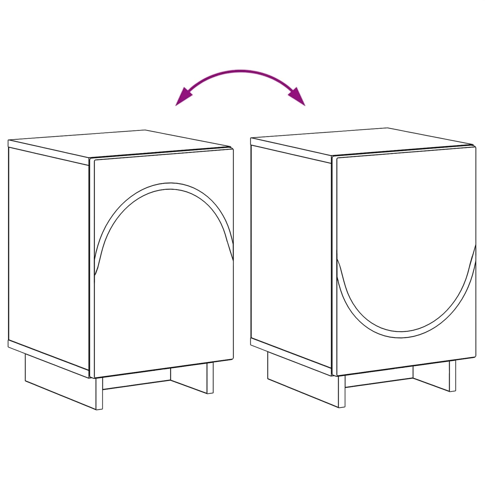 Bedside Cabinet White Engineered Wood 33.5x34.5x50cm