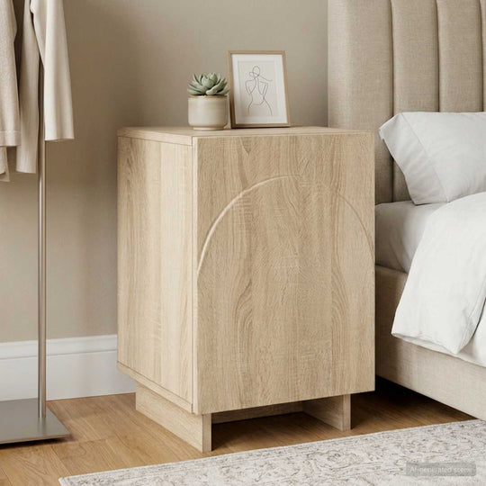 Bedside Cabinet Oak Storage 33.5x34.5x50cm