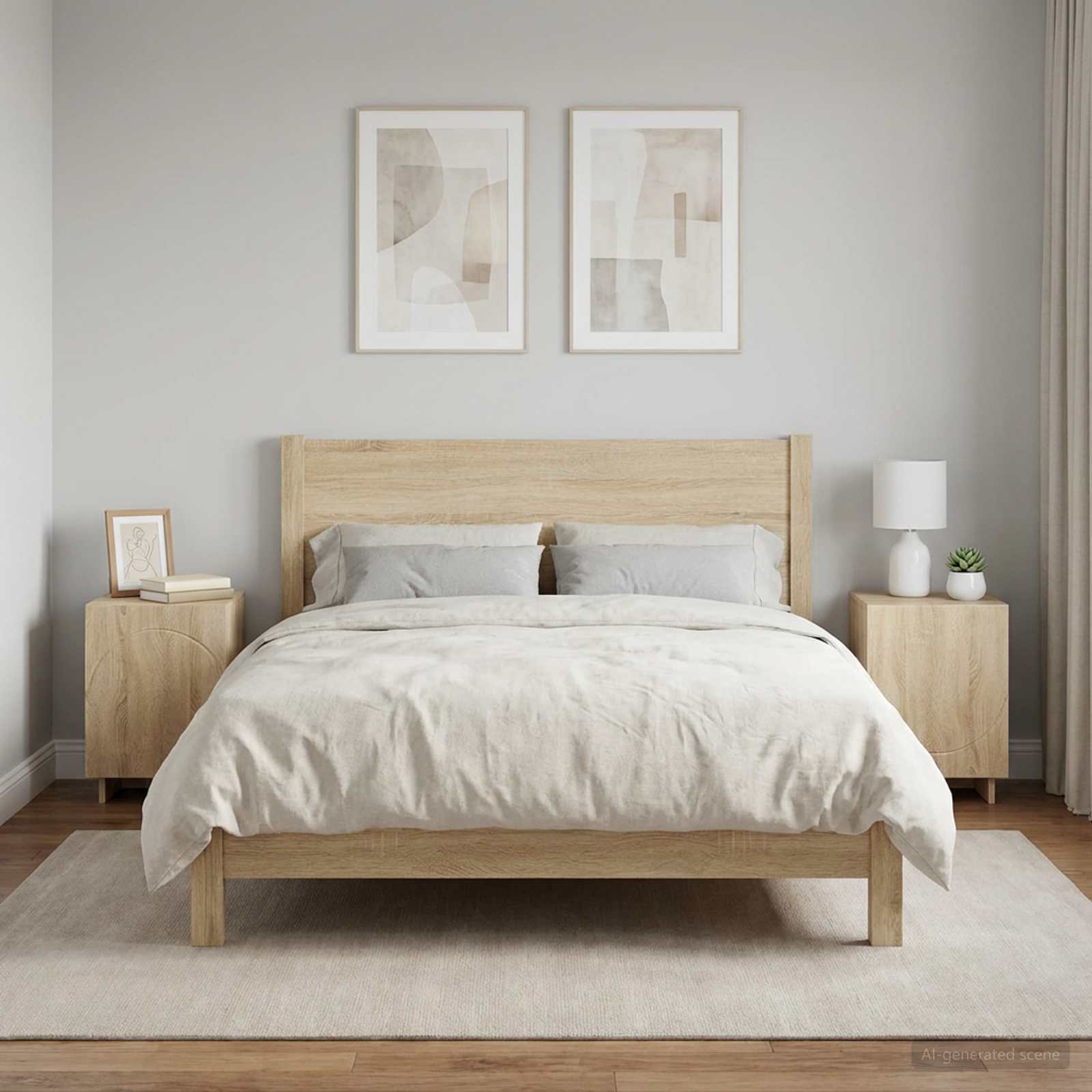 Bedside Cabinet Oak Finish 33.5x34.5x50cm
