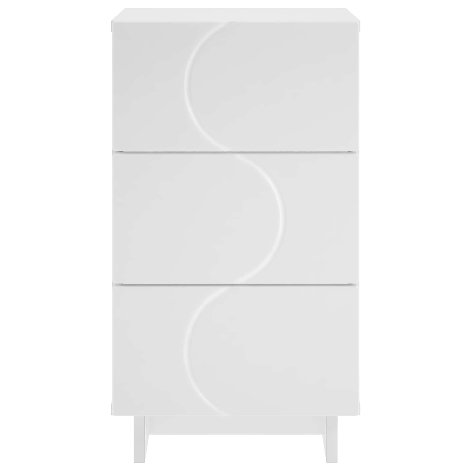 White Bedside Cabinet Table 33.5x34.5x60cm