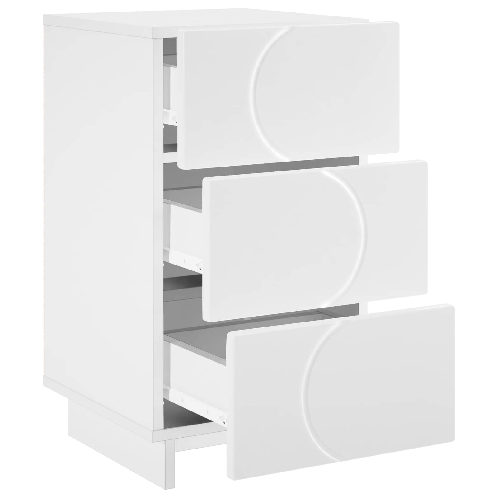 White Bedside Cabinet Set 33.5x34.5x60cm