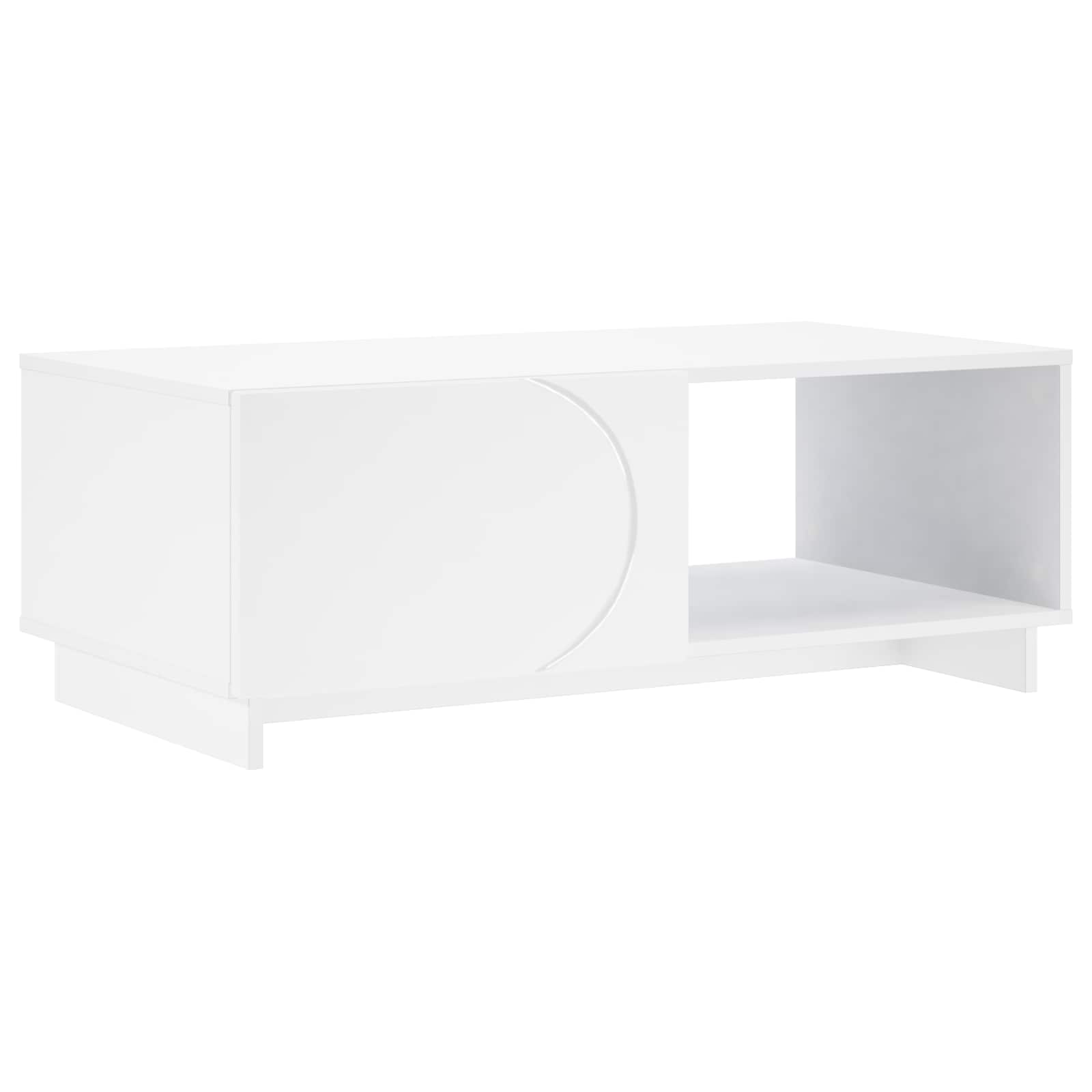 Coffee Table White Engineered 95x50.5x35cm
