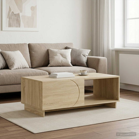Oak Coffee Table Storage 95x50.5x35cm