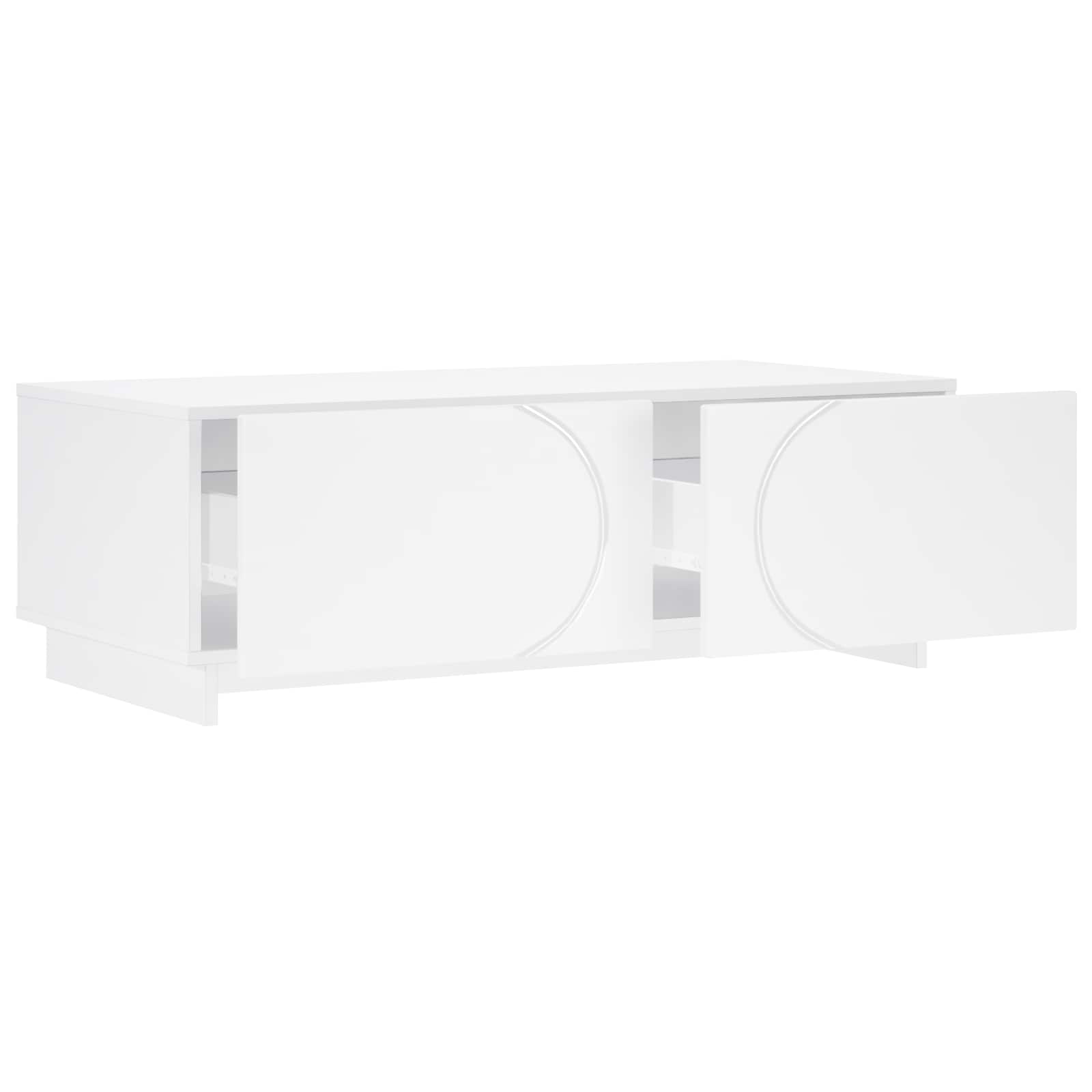 White Coffee Table Engineered Wood 102x50.5x35cm