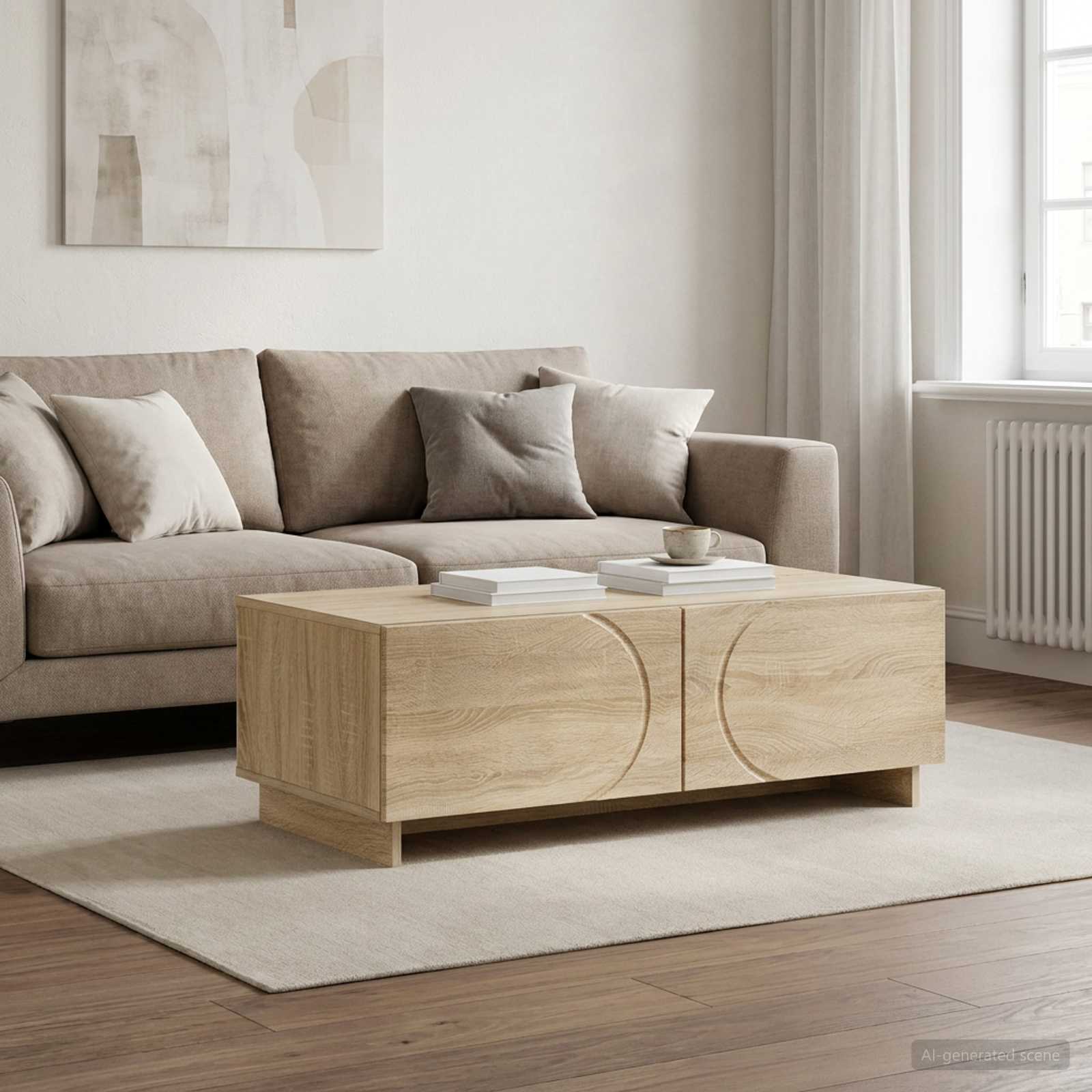 Coffee Table Oak Rectangular 102x50.5x35cm