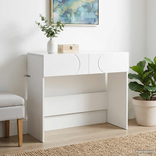 Console Table White Engineered Wood 96.5x38x75cm