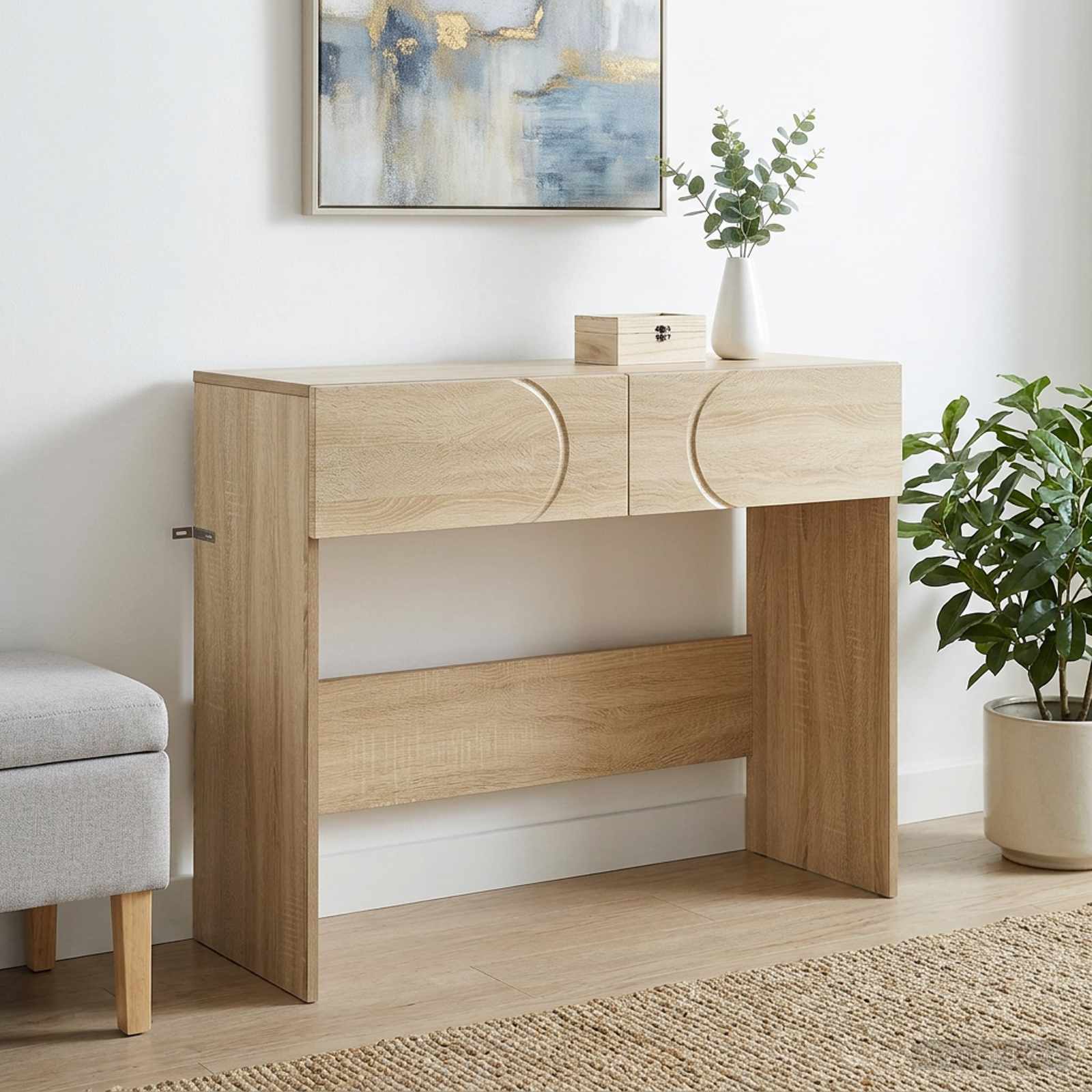 Console Table Oak Modern 96.5x38x75cm