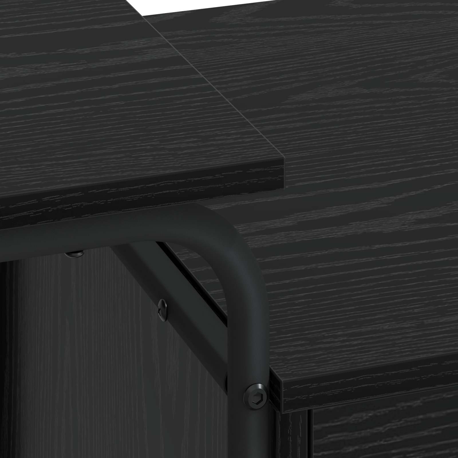 Office Desk Black Storage 120x50x75cm