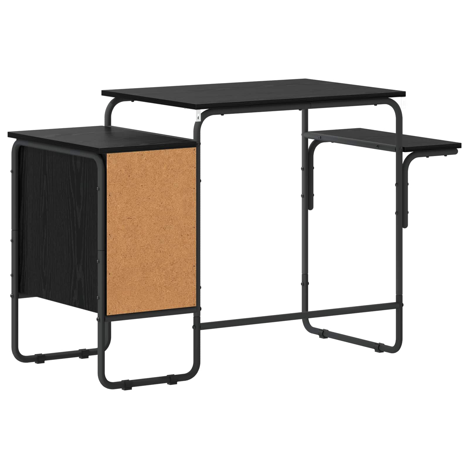 Office Desk Black Storage 120x50x75cm