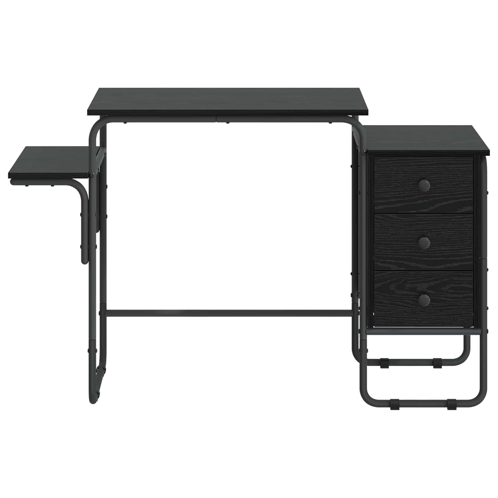 Office Desk Black Storage 120x50x75cm