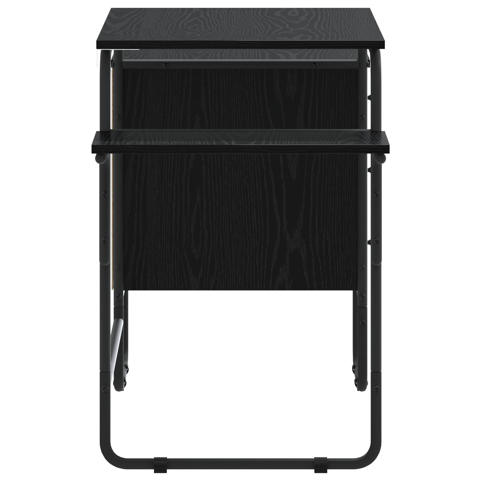 Office Desk Black Storage 120x50x75cm