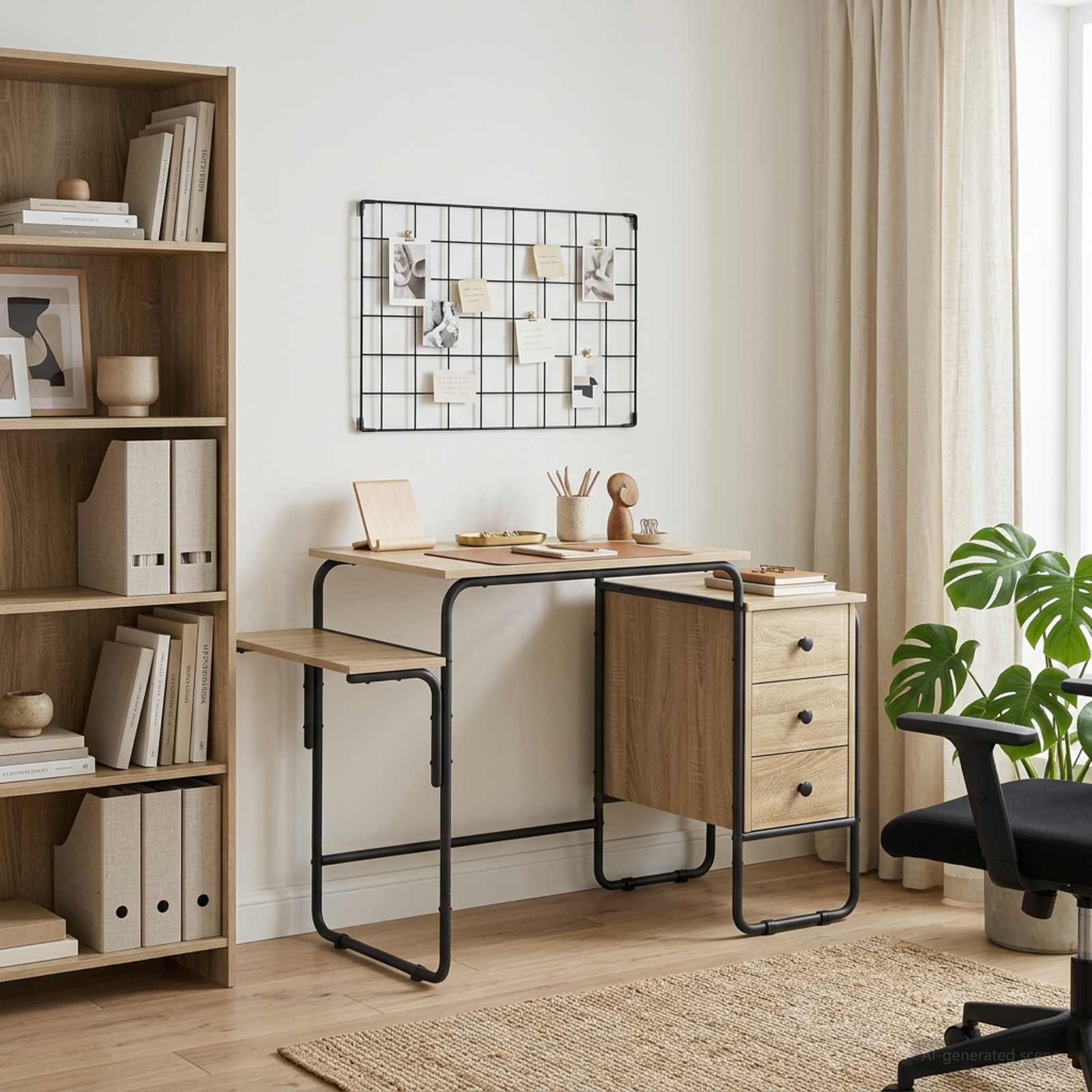 Oak Desk With Storage 120x50x75cm