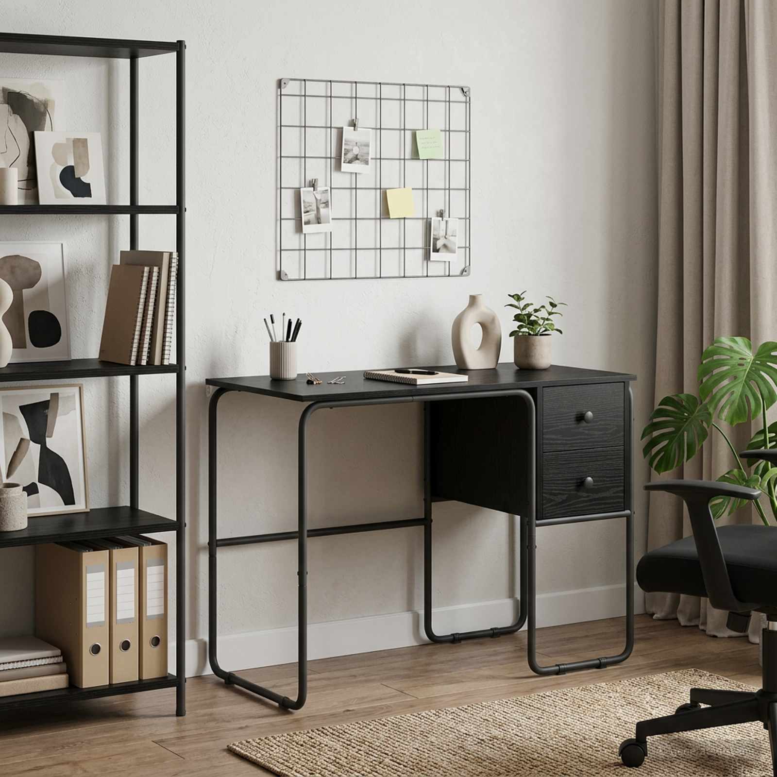 Office Desk Storage Black 100x50x75cm