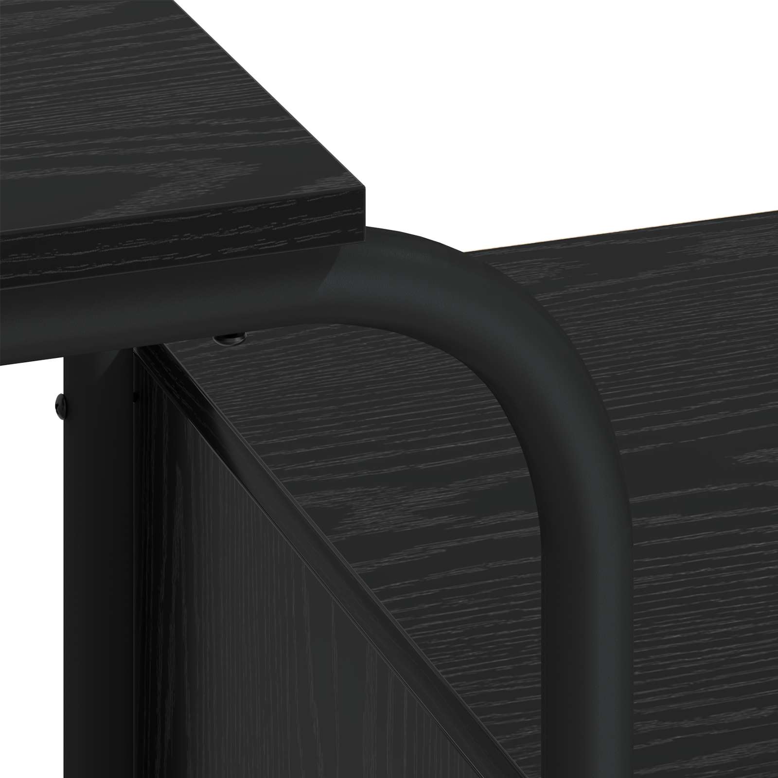 Office Desk Black Storage 145x50x75cm