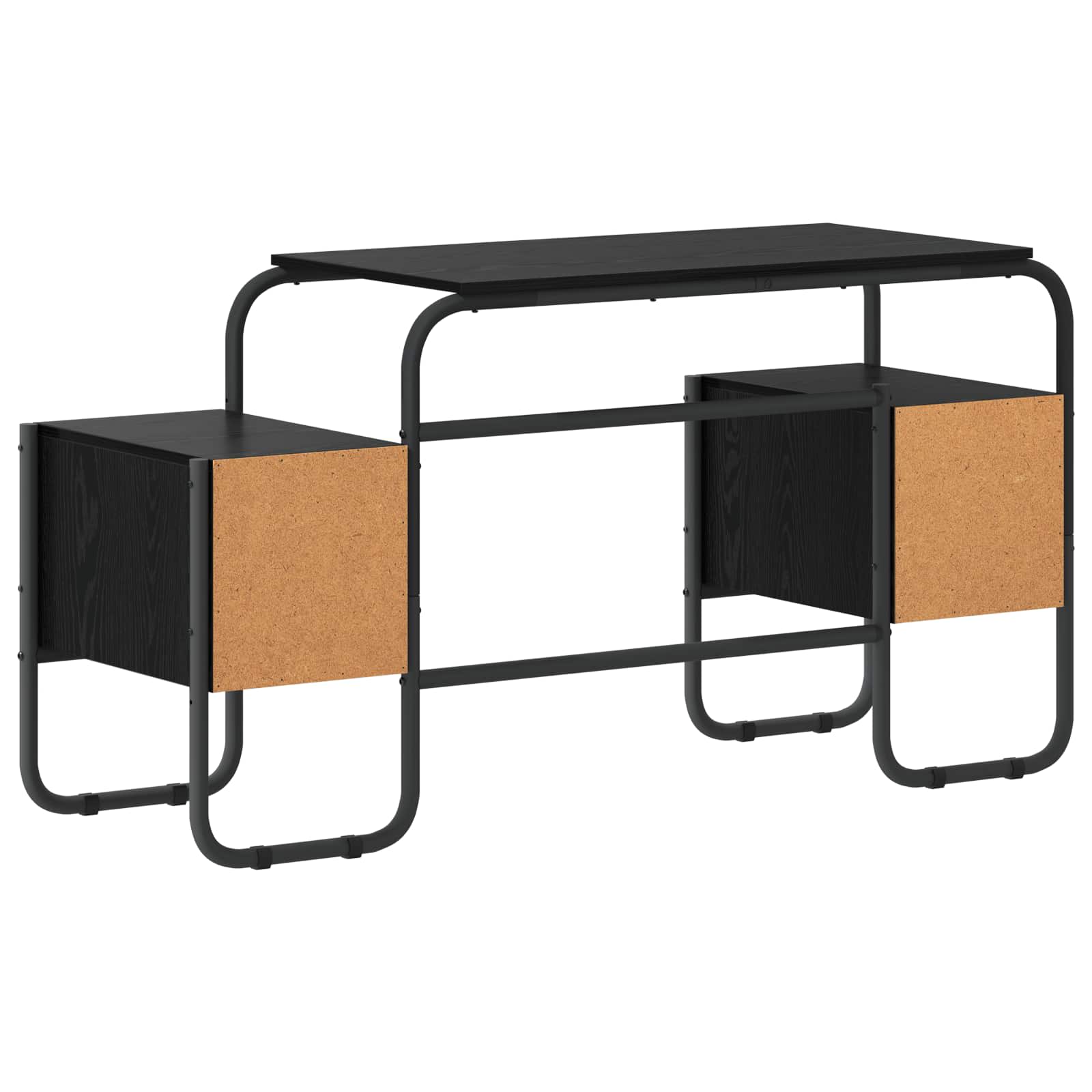 Office Desk Black Storage 145x50x75cm