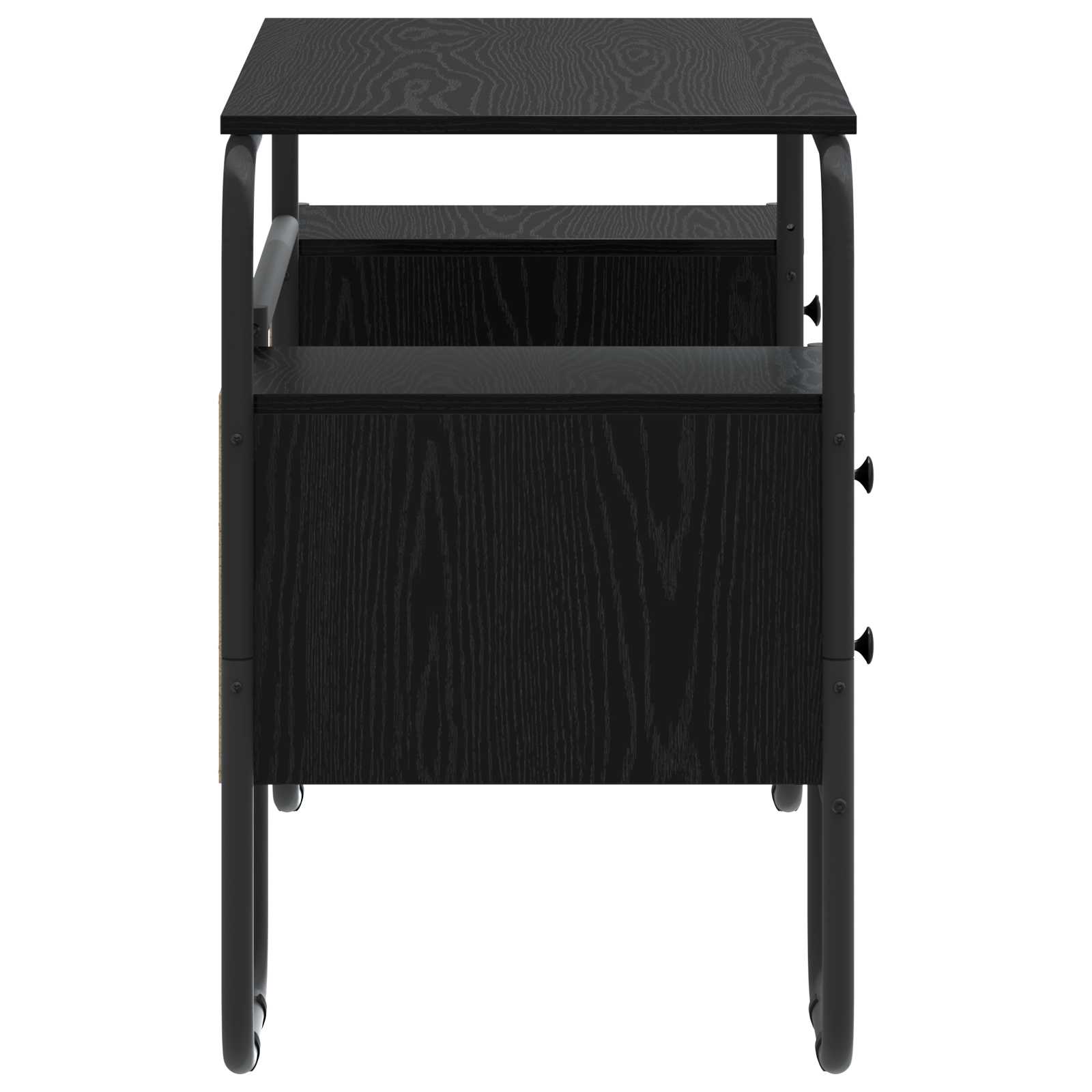 Office Desk Black Storage 145x50x75cm