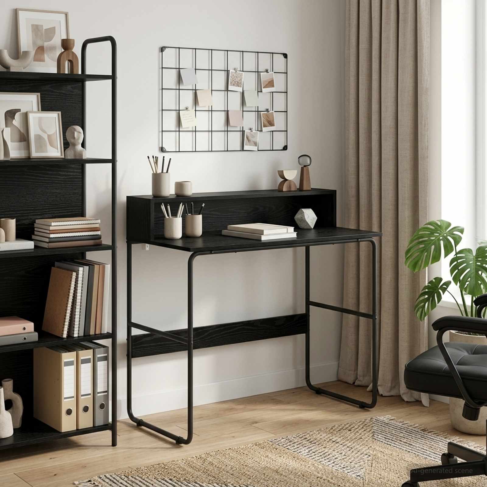 Office Desk Storage Black 100x50x91cm
