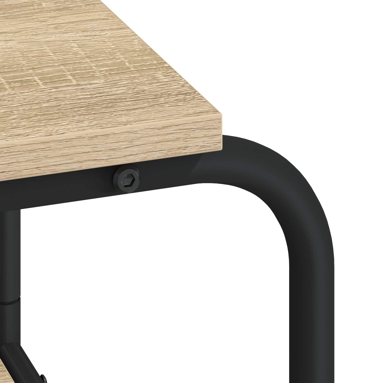 Office Desk With Storage Oak 113.5x52x75.5cm