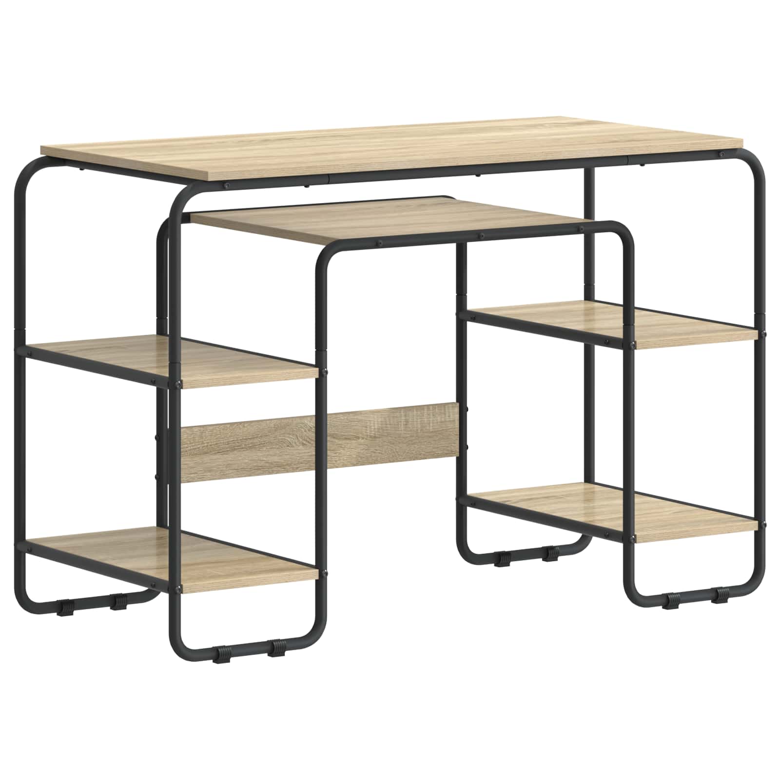 Office Desk With Storage Oak 113.5x52x75.5cm