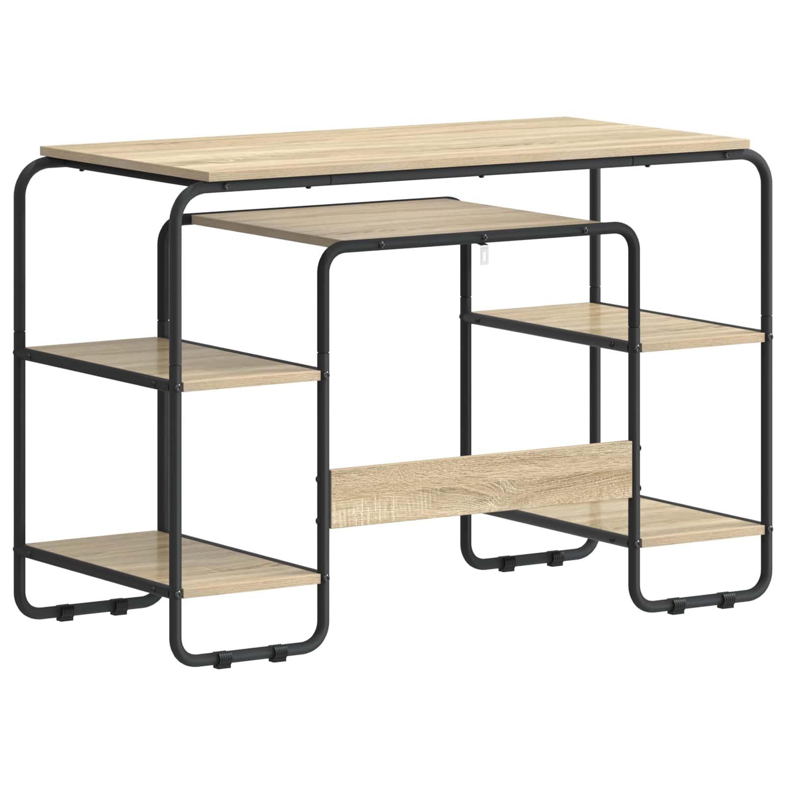Office Desk With Storage Oak 113.5x52x75.5cm