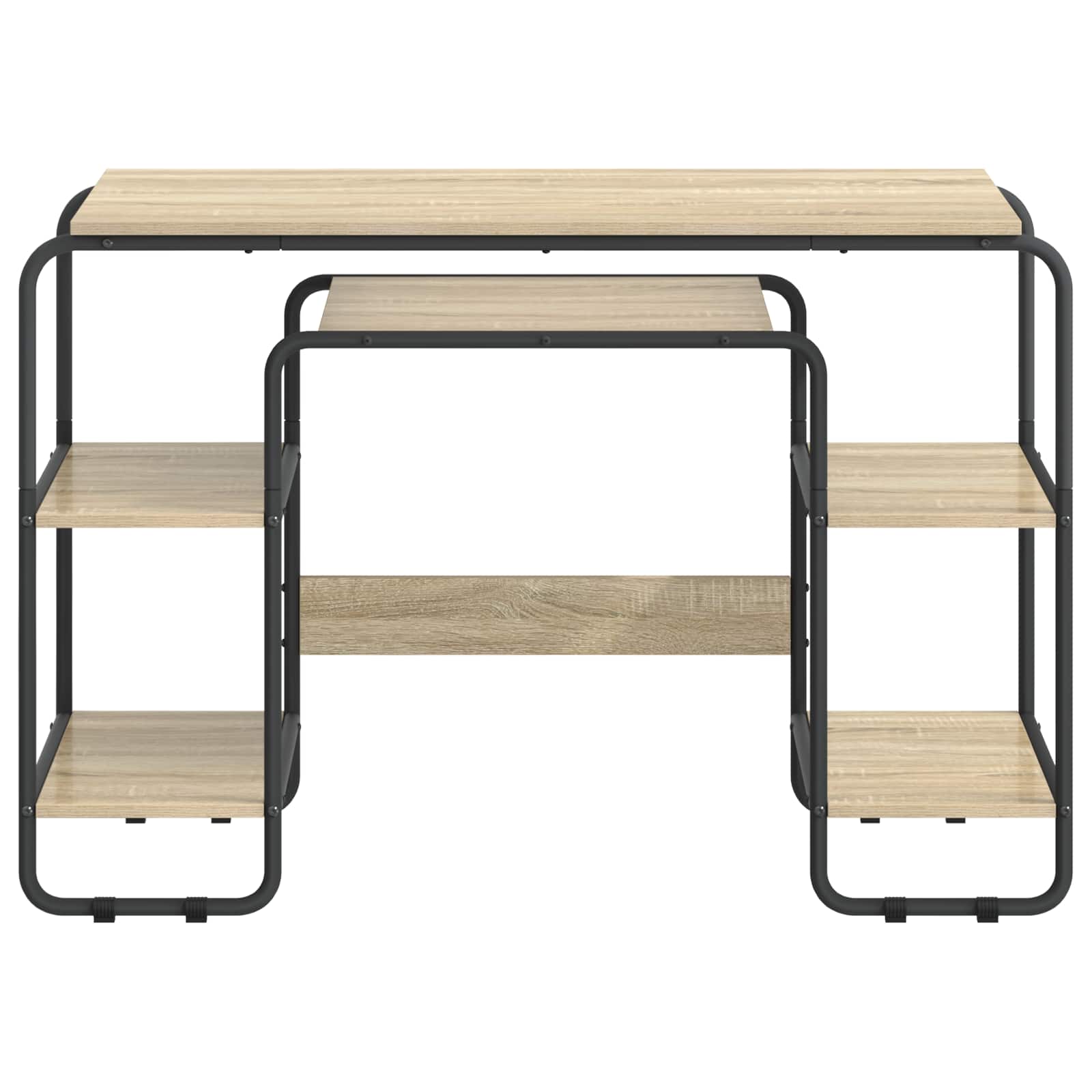 Office Desk With Storage Oak 113.5x52x75.5cm