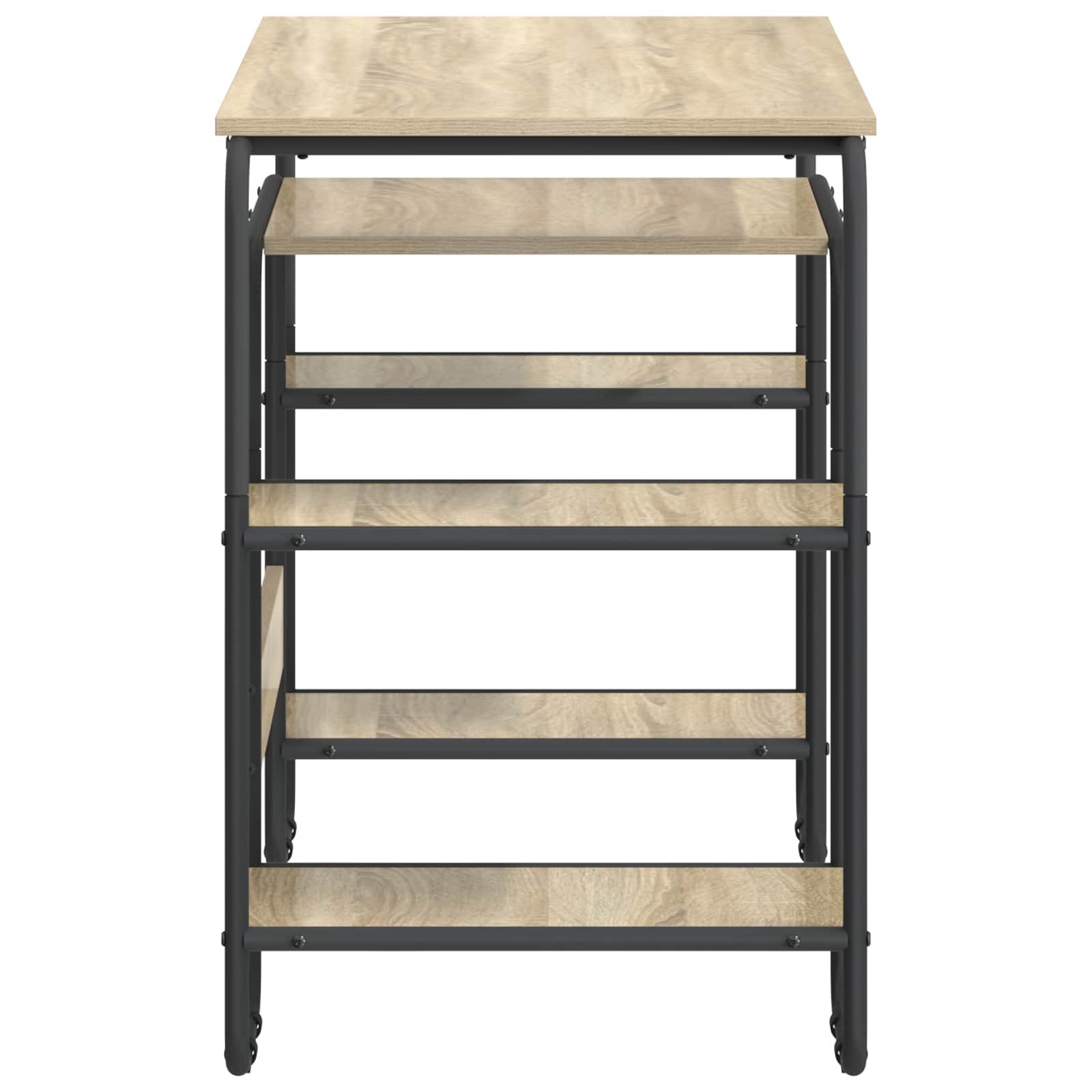 Office Desk With Storage Oak 113.5x52x75.5cm