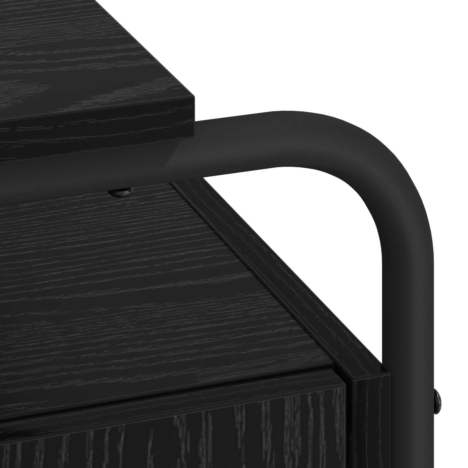 Office Desk Black Storage 120x50.5x75.5cm