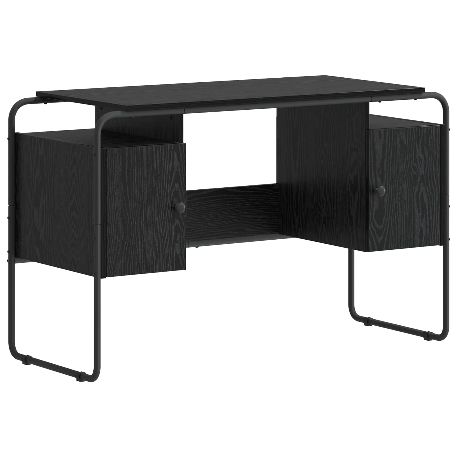 Office Desk Black Storage 120x50.5x75.5cm