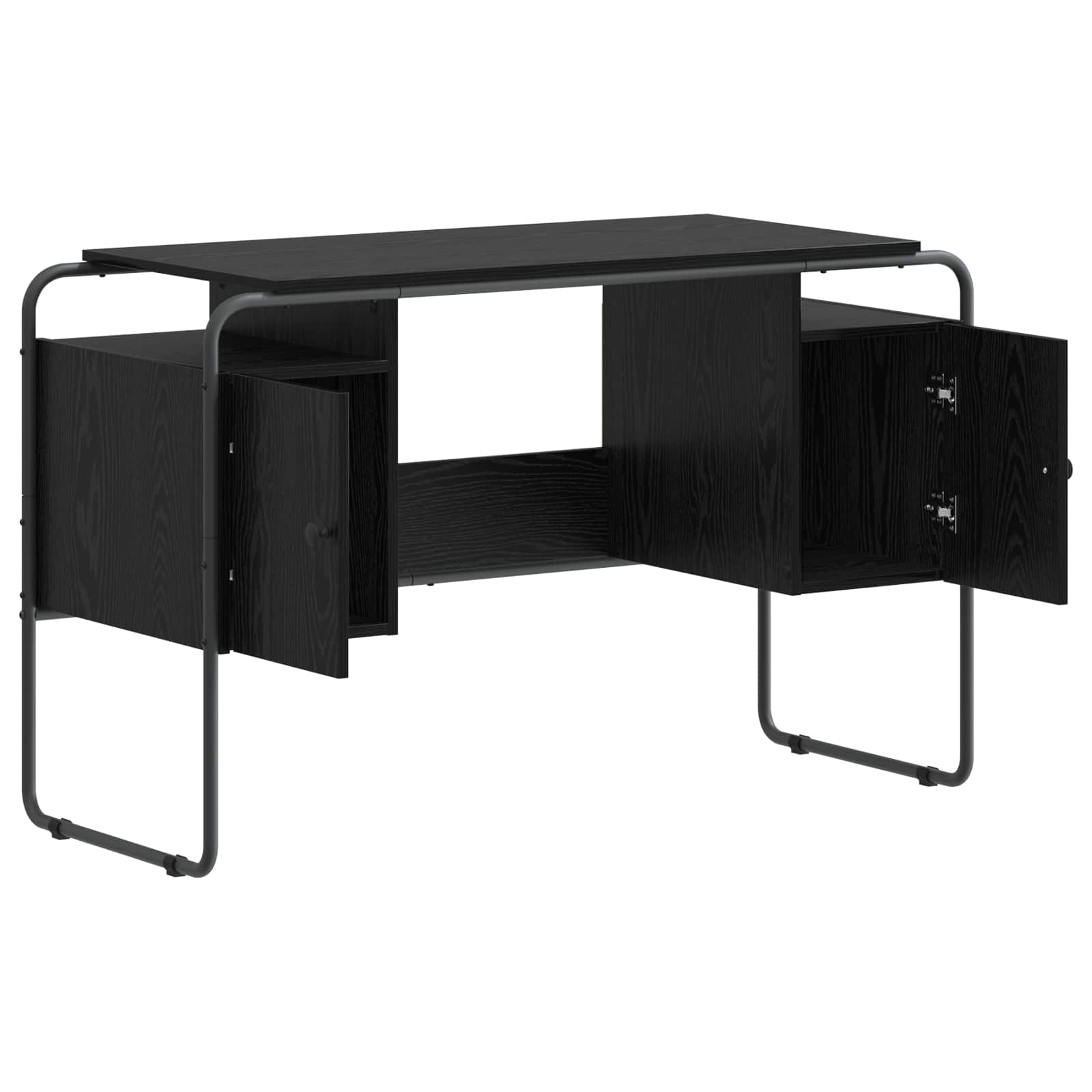 Office Desk Black Storage 120x50.5x75.5cm