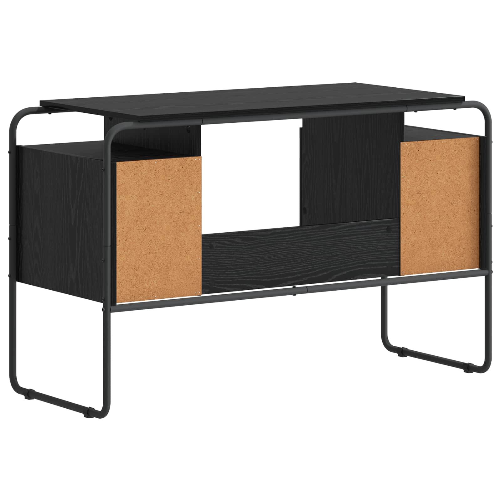 Office Desk Black Storage 120x50.5x75.5cm