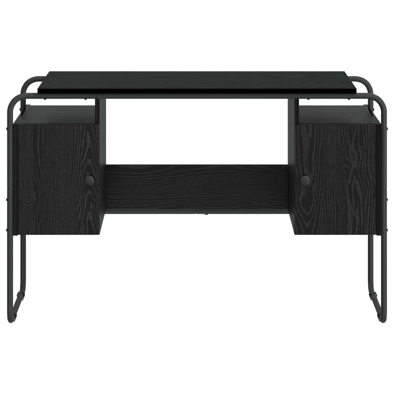 Office Desk Black Storage 120x50.5x75.5cm