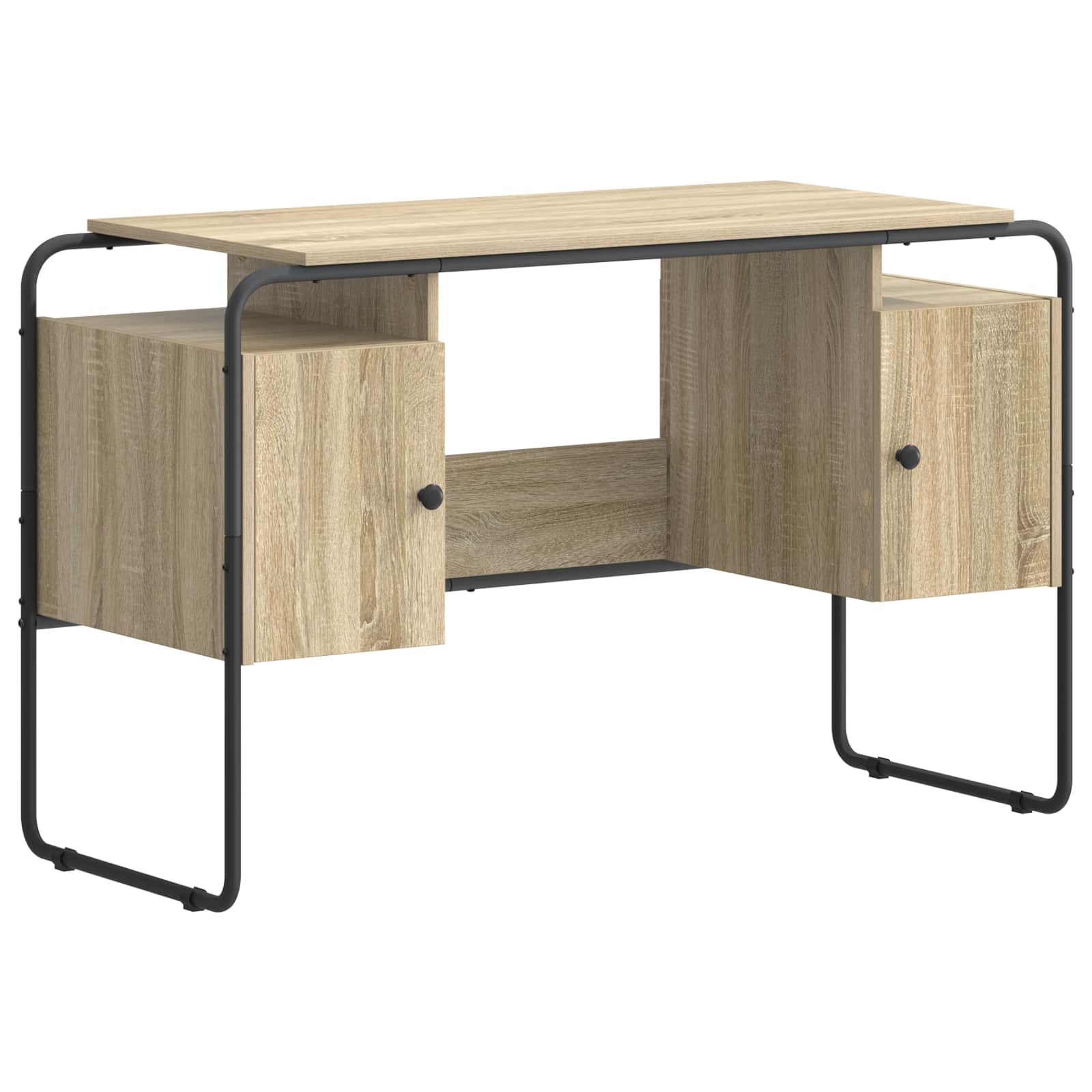 Oak Desk With Storage 120x50.5x75.5cm