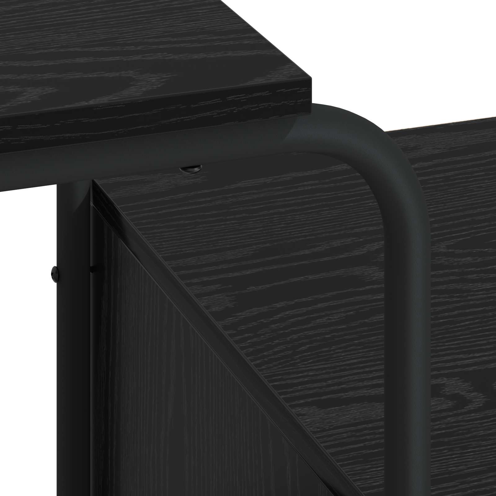 Office Desk Storage Black 131.5x50x75.5cm