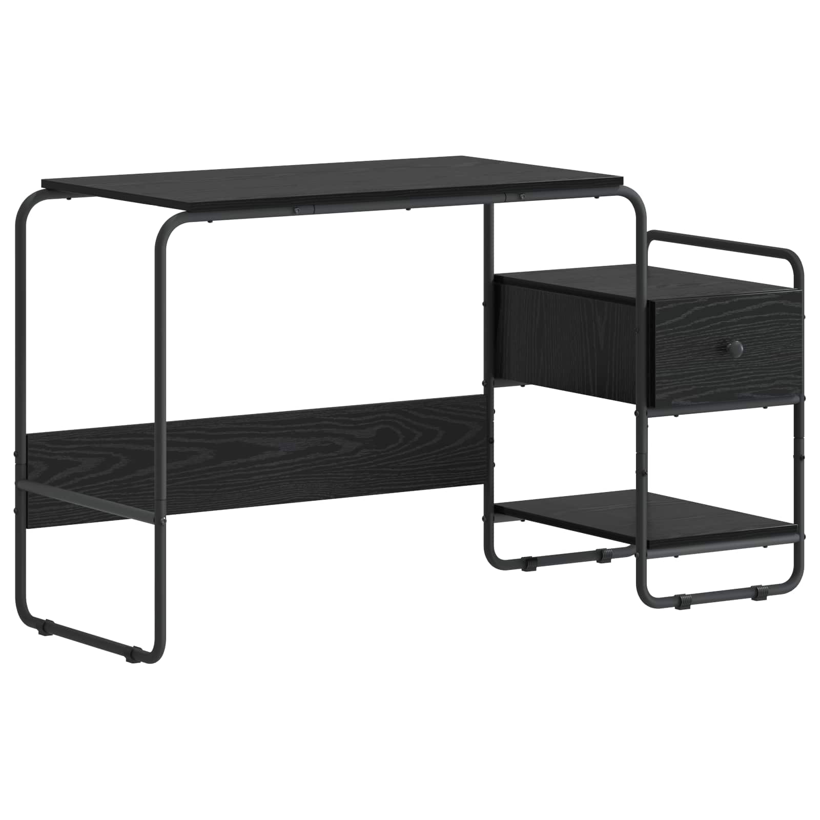 Office Desk Storage Black 131.5x50x75.5cm