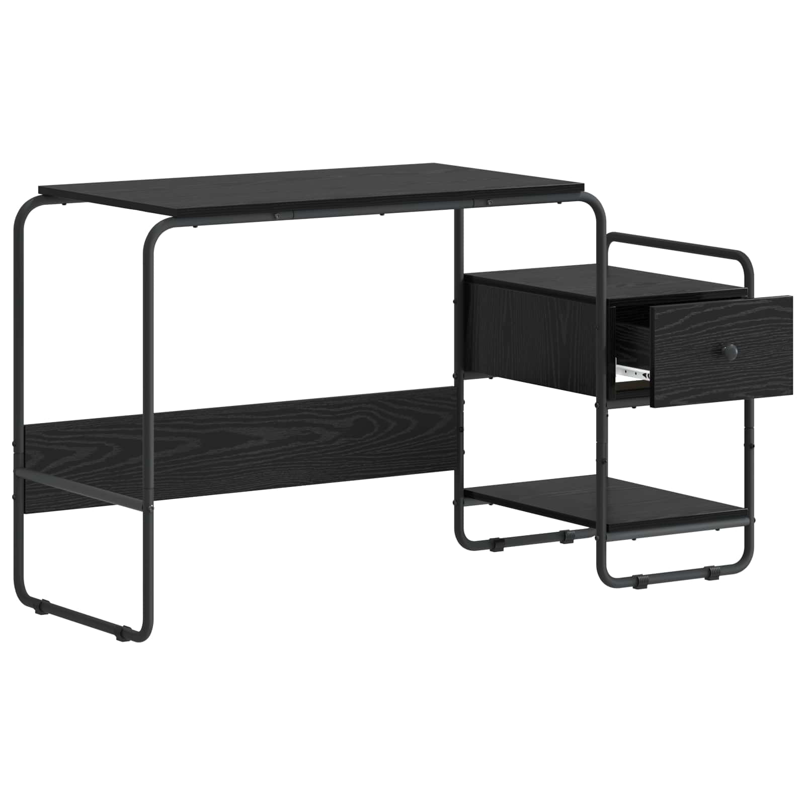 Office Desk Storage Black 131.5x50x75.5cm