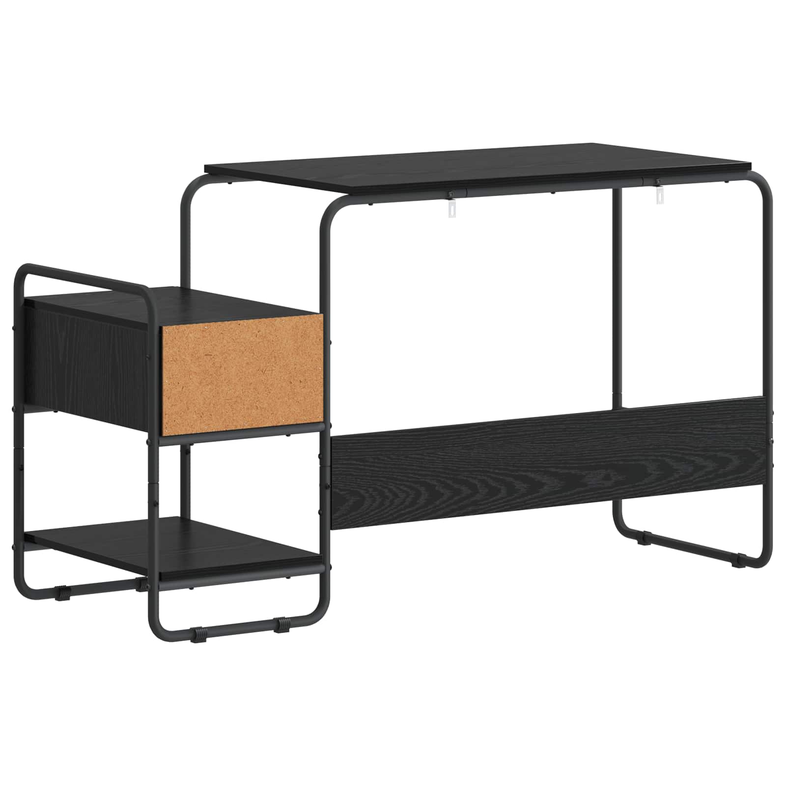 Office Desk Storage Black 131.5x50x75.5cm