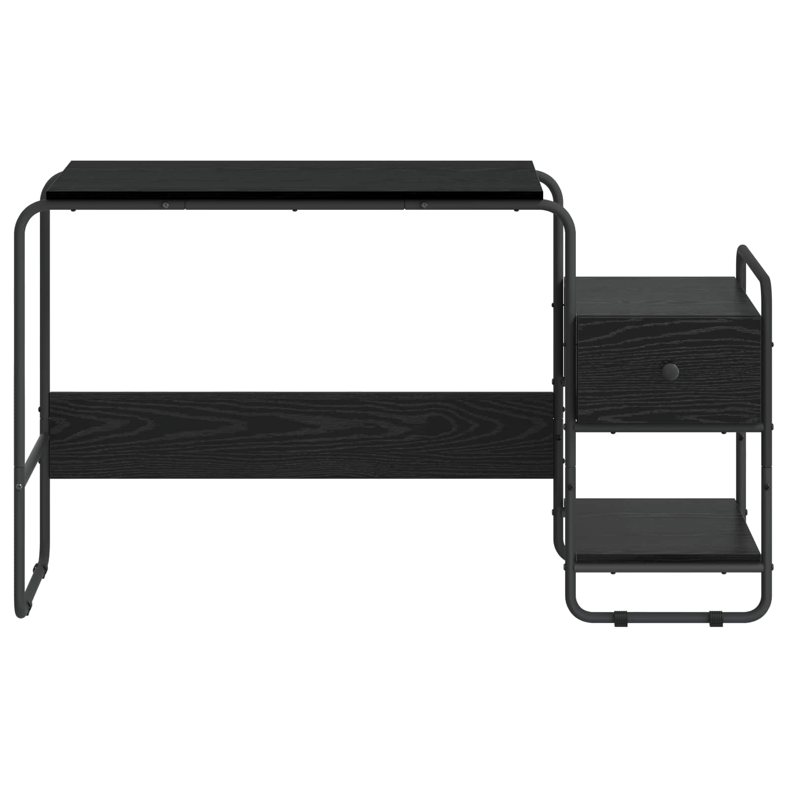 Office Desk Storage Black 131.5x50x75.5cm