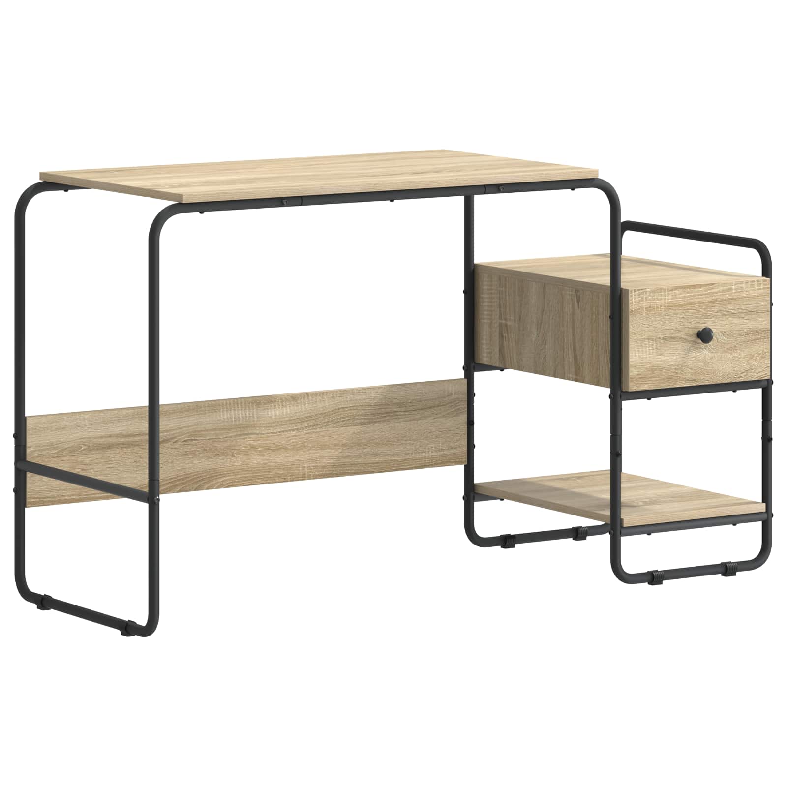 Oak Desk With Storage 131.5x50x75.5cm