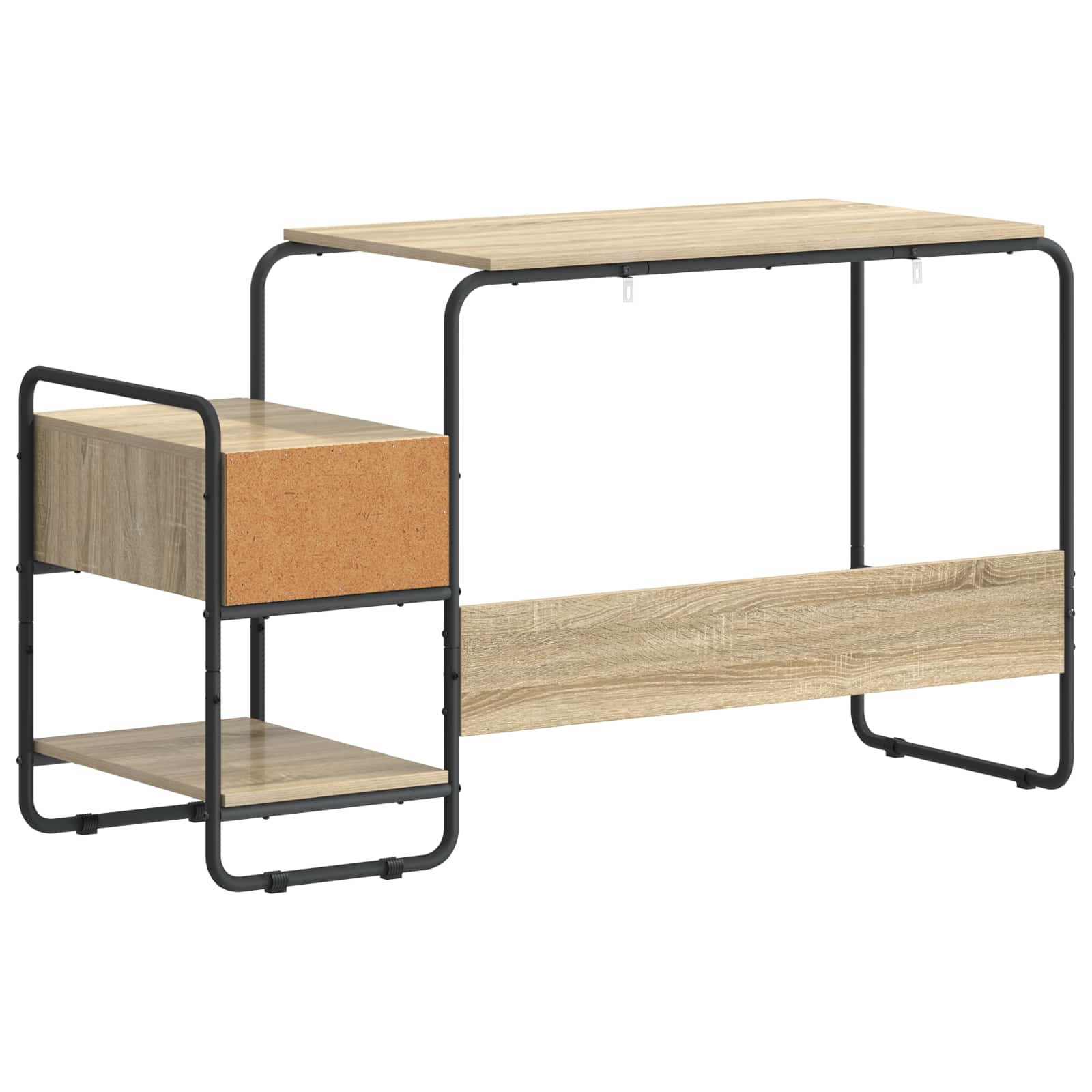 Oak Desk With Storage 131.5x50x75.5cm