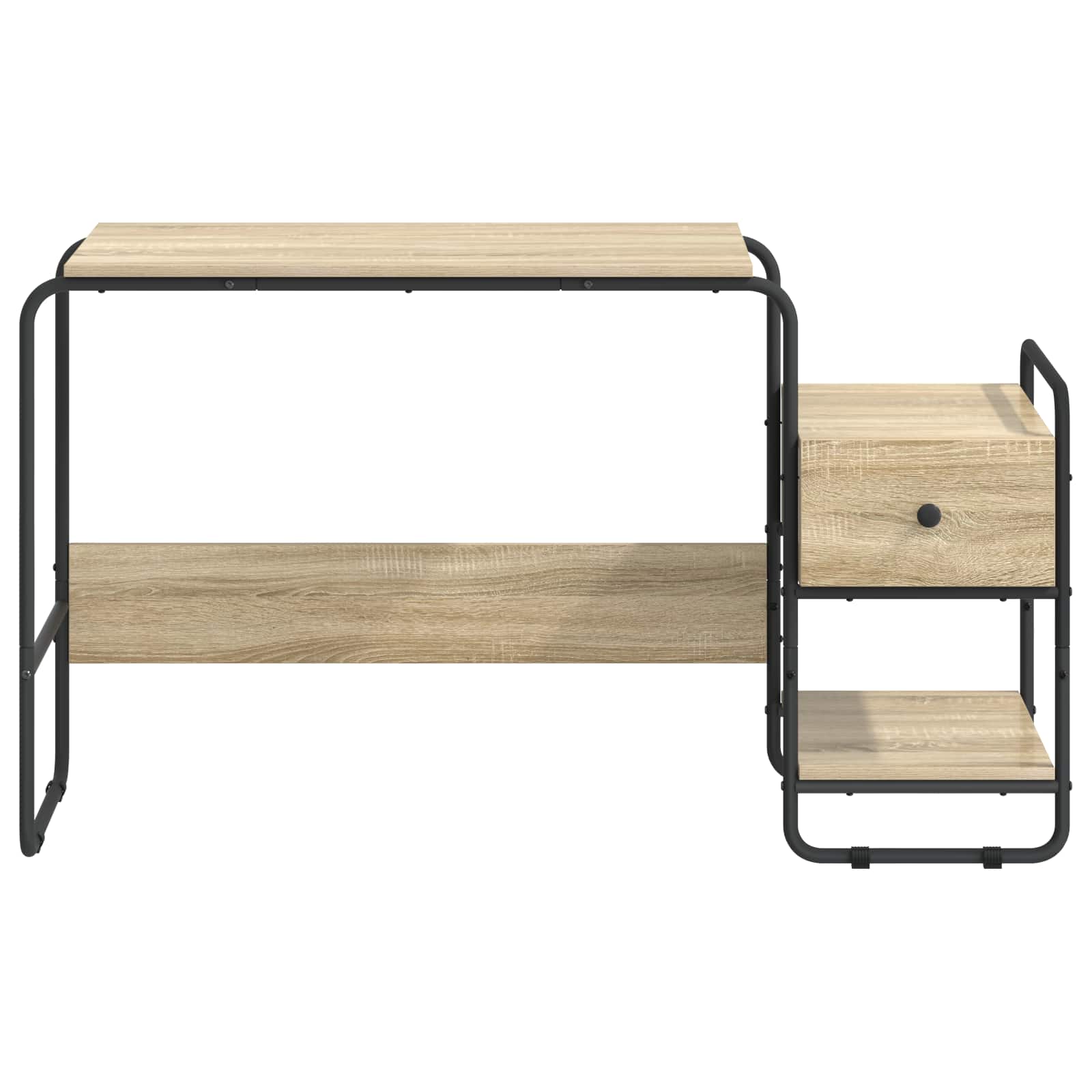Oak Desk With Storage 131.5x50x75.5cm