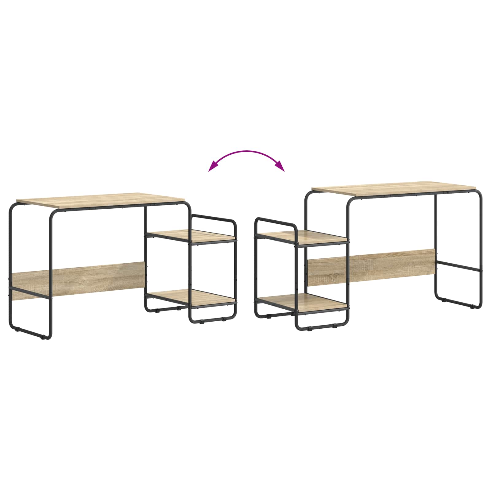 Office Desk Storage Oak 131.5x50x75.5cm
