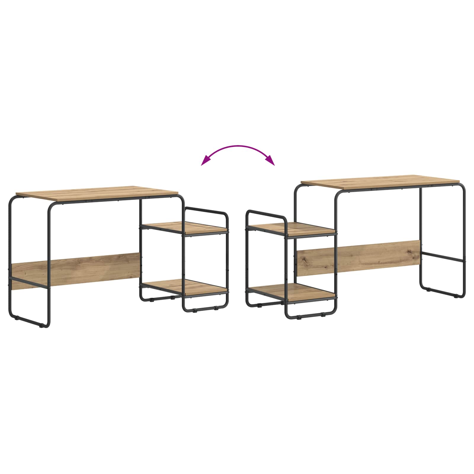 Office Desk Artisan Oak Storage 131.5x50x75.5cm