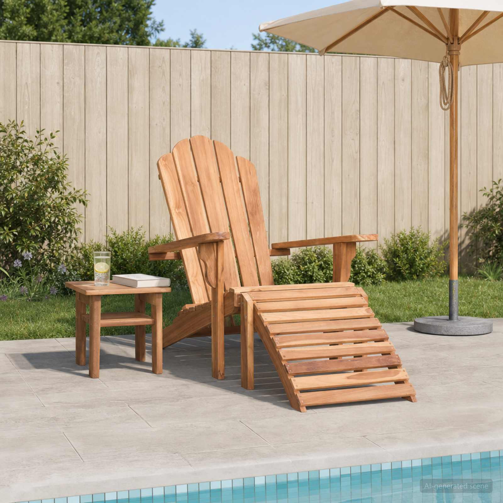 Natural Teak Adirondack Chair 78x155x94cm