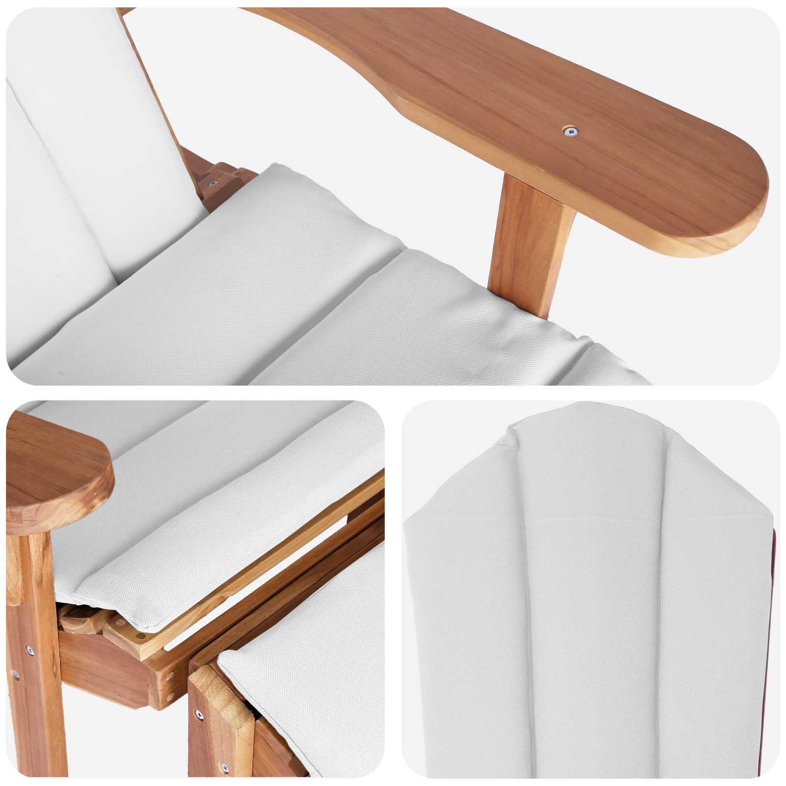 Teak Garden Chair With Footrest 78x155x94cm