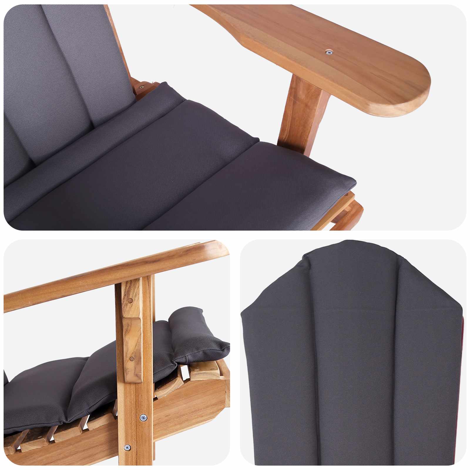 Teak Adirondack Chair Natural 78x93x94cm